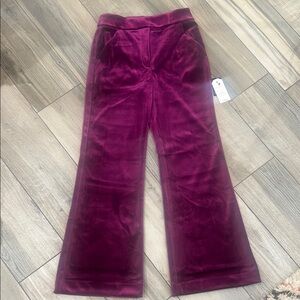 Express Women's Velvet Trousers - Rich Burgundy